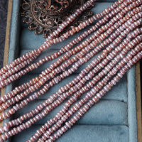 3-4mm Irrégulier Plat Naturel Perle D'eau Douce Violet Strand Matériel Perle Nue Diy Bijoux Matériel