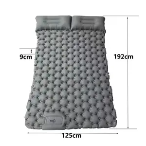 2 Personen Ultraleichte breite aufblasbare Isomatte Selbst aufblasende Camping matte Schlaf luft matratze Bett mit Kissen