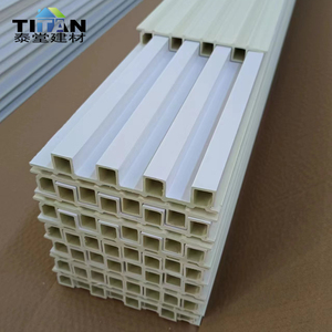 Lambrin Ranurado Pvc Panel Muro Wpc Bianco Pvc Slat Paneles de pared <span class=keywords><strong>Interior</strong></span> decorativo blanco - Product Image 1