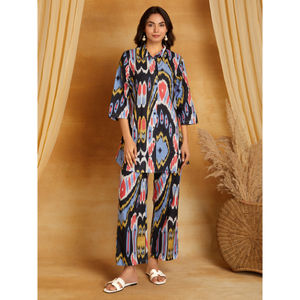 Nuevo Conjunto de Pantalón y Blusa con Estampado Floral 100% Viscosa Rayón para Mujer, para Todas las Temporadas, Ocasiones Festivas, Materiales Reciclados - Product Image 1