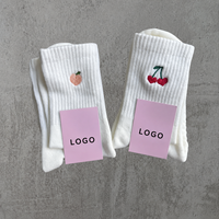 Chaussettes unisexes personnalisées avec logo brodé, chaussettes en coton côtelé blanc, respirantes, pour la gym, athlétiques, pour homme