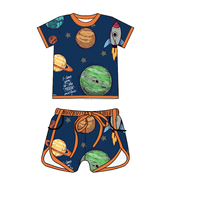 Ensemble de vêtements pour enfants en bambou, haut à manches courtes confortable et respirant, ensemble de pyjama en bambou pour bébé, 2 pièces