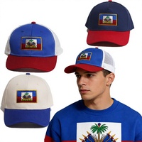 Casquette de baseball style drapeau national haïtien avec visière incurvée en toile de polyester, style neutre Jinhua