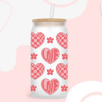 Pegatinas para vasos de 16oz, diseño de boda dulce, UV DTF, envolturas para vasos, fútbol NRL, pegatina romántica, UV DTF