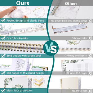 Agenda de Boda Personalizada con Tapa Dura de Papel Dorado Ecológico, Formato A5, Espiral, con Impresión Personalizada - Product Image 4