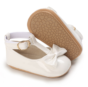 Nueva Llegada, Zapatos Planos Mary Jane para Niñas Pequeñas, Elegantes Zapatos de Fiesta Blancos de Algodón Impermeables con Lazo y Suela de Goma - Product Image 4