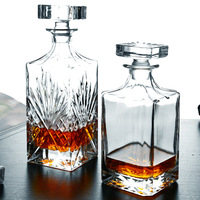 Ensemble de carafes à whisky en cristal de style classique, personnalisable, vente en gros, 750 ml, 850 ml, emballage en boîte cadeau