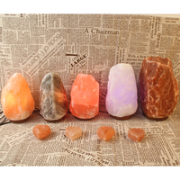 Lámpara de Sal del Himalaya al por Mayor, Cristal Rosa Natural, Interruptor de Atenuación, Hecha a Mano, Tacto Real, Forma Natural, Decoración Navideña