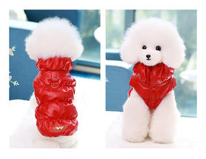 เสื้อกั๊กฤดูหนาวทันสมัยสำหรับสุนัขและแมว ลายเรียบ ผ้าโพลีเอสเตอร์ สำหรับเสื้อผ้าสัตว์เลี้ยง - Product Image 4