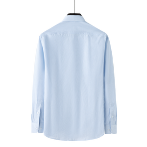 Chemise habillée homme 60% coton à manches longues, unie, infroissable, pour affaires, formelle, personnalisable OEM, uniforme, printemps, vente en gros - Product Image 3