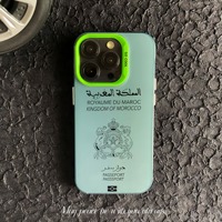 Coque de Téléphone Électroplaquée PC Tendance Design Maroc Passeport pour Xs/Xr/11/12/13/14/15/16/Plus/Pro/Max – Antichoc