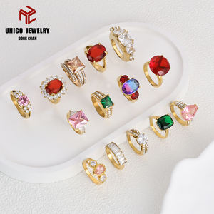 Обручальные кольца для женщин, кольца из нержавеющей стали 316L, позолоченные 18-каратным золотом, свадебные кольца, модные ювелирные кольца, кольца с кубическим цирконием - Product Image 2