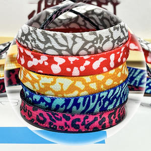 사용자 정의 다채로운 레오파드 무늬 신발 끈, 스포츠 및 캐주얼 신발에 적합한 플랫 폴리에스터 신발 끈, 8MM 인쇄 신발 끈 - Product Image 2