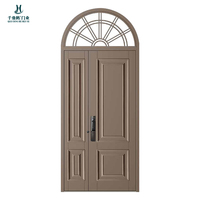 Porte d'entrée principale robuste en acier inoxydable à feuille unique, moderne, antivol et isolée pour l'ingénierie de construction mondiale