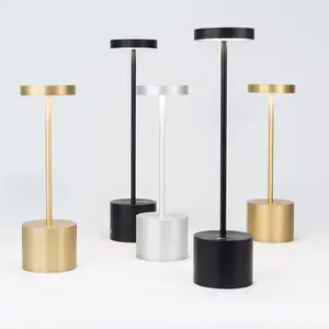hotel room restaurant cordless rechargeable gold led table desk lamp lamps touch control with usb luxury modern decorative