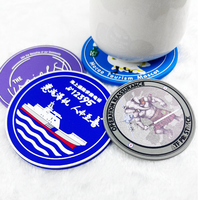 Sous-verres en silicone PVC au design personnalisé de la nouvelle mode Sous-verres ronds en caoutchouc PVC noir pour boissons Tapis pour tasses