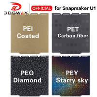Untuk Printer 3D Snapmaker U1 270x270MM PET PEO PEY PEI, Pelat Cetak Dua Sisi, Permukaan Cetak Suhu Rendah, Platform Permukaan yang Dapat Dilepas