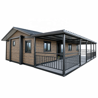 Espaces de vie modernes, maison pliable, 3 chambres, café préfabriqué de luxe avec grand balcon couvert
