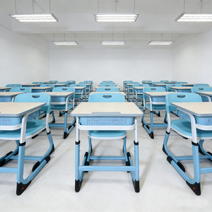 Muebles Escolares, Conjunto de Escritorio y Silla Individual para Estudiantes Universitarios, Conjunto Moderno de Escritorio y Silla de MDF para Niños de Primaria - Product Image 6