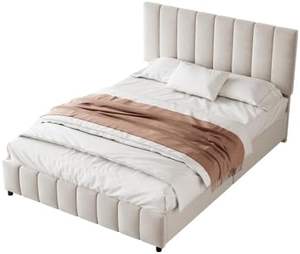 <span class=keywords><strong>Letto</strong></span> matrimoniale 4 ft6 <span class=keywords><strong>letto</strong></span> <span class=keywords><strong>letto</strong></span> imbottito con 4 cassetti di stoccaggio tessuto di velluto facile montaggio letti - Product Image 1