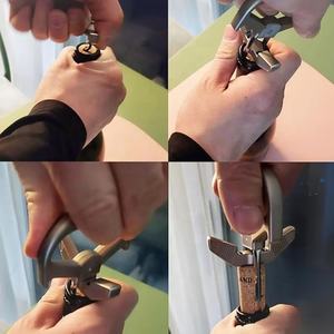 HUAJU INDUSTRIAL <span class=keywords><strong>Tire</strong></span>-<span class=keywords><strong>bouchon</strong></span> extracteur 2-en-1 en métal |   Ouvre-bouteille à vin rouge ancien Ah-So avec emballage en coffret cadeau en bois - Product Image 5