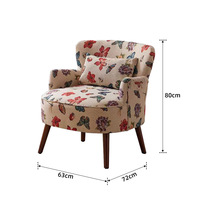 Canapé simple rétro américain Chaise Cadre en bois durable Tissu doux Rembourrage Mobilier de loisirs pour appartement Salle à manger Hôtel Villa