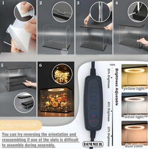 Nhà máy tùy chỉnh 3-Lớp tủ trưng bày với điều chỉnh LED ánh sáng Acrylic Collectible Rack hiển thị để lưu trữ con số & búp bê - Product Image 3