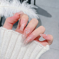 Vente en gros d'usine : Nouveaux faux ongles artificiels mignons et féminins, faits à la main, à presser, amovibles et réutilisables