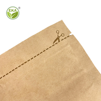 Sacs en papier kraft brun à fermeture éclair à trois côtés pour lingerie, équipement, gants, chaussettes