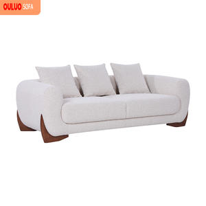 न्यूनतम शैली आधुनिक सरल लक्जरी सोफे कुशन बैक लिविंग रूम के लिए सफेद सोफा - Product Image 3