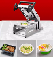 Machine à sceller les boîtes à lunch jetables Scelleuse de plateau de fruits et légumes pour aliments de restauration rapide Emballage manuel Scelleuse à chaud pour plateaux alimentaires