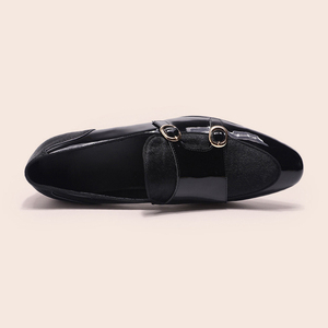 Mocassins de soirée de luxe pour hommes en cuir véritable, chaussures habillées haut de gamme à double boucle pour messieurs - Product Image 3