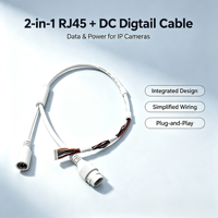 Kabel Kamera IP Tembaga Combo RJ45 + DC 2-in-1 Terintegrasi Daya dan Data Satu Jalur Plug-and-Play Komputer Industri Sepeda Motor