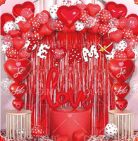 Ensemble de ballons décoratifs sur le thème de la Saint-Valentin espagnole - Ballons en aluminium « Te Amo » (Je t'aime) Joyeuse Saint-Valentin