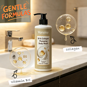 Gel douche exfoliant hydratant et apaisant Yansley contenant de l'huile de noix de coco, de la vitamine C, anti-rides et blanchissant - Product Image 3