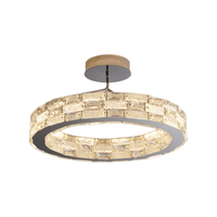 Plafonnier LED en cristal de style italien, montage en surface, acier inoxydable, design moderne, simple, élégant, luxueux, éclairage de salon AC