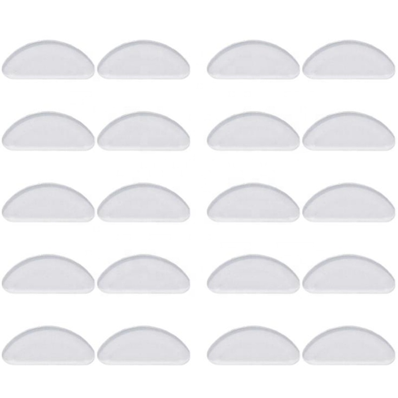 soft clear anti-slip hot sale D shape adhesive optical silicone nose pad for eyeglasses