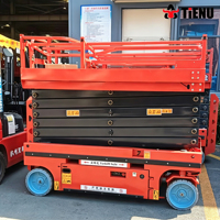 Promotion Plateforme élévatrice à ciseaux CE 6m 8m 9m 12m 14m, petite plateforme élévatrice sur chenilles pliable pour chantier de construction