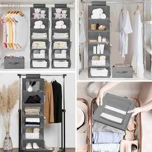 5-Tier Hanging Closet <b>Storage</b> Organizer with 3 Removable <b>Drawers</b> & Side Pockets Non-Woven Fabric <b>for</b> Living Room - Product Image 6