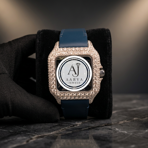 นาฬิกาข้อมือผู้ชาย Aarva Jewels รุ่น Iced Out ทรงสี่เหลี่ยมจัตุรัส ระบบออโตเมติก ประดับเพชร VVS มอยส์ซาไนต์ เพชรเพาะเลี้ยงในห้องปฏิบัติการ - Product Image 1
