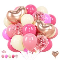 Kit de guirlande de ballons en aluminium Cœur et Étoile, Ensemble de ballons Macaron pour Anniversaire de Fille, Saint-Valentin, Baby Shower, Décoration de Fond de Fête de Mariage