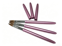 Pinceau à ongles en acrylique 100% pur Kolinsky Allemagne, usage professionnel de luxe, logo personnalisé sur le capuche, manche en métal rose