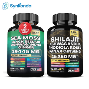 シラジットとシーモスのコンボセット（2本入り）カプセル、ブラックシードオイル、アシュワガンダ、ジンジャー、ロディオラ・ロゼア配合のオールインワンサプリメント - Product Image 1