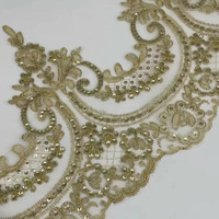Vente en gros 24cm Original blanc noir or dentelle paillettes couvre-chef de mariée accessoire de bricolage