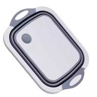 Plateau à couverts carré multifonction écologique, planche à découper pliable en plastique de qualité alimentaire avec fonction de nettoyage pour une utilisation pratique