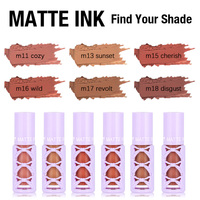 Rouge à lèvres longue durée personnalisable, rouge à lèvres rouge rose, rouge à lèvres velours, cosmétiques pour femmes, nouveau rouge à lèvres liquide 6 couleurs, brillant à lèvres