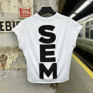 High Quality 100% Cotton Streetwear Printed Sports tank Top Boxy Sleeveless Graphic T-shirt Custom Rhinestone <b>Running</b> <b>Vest</b> Men - Product Image 2