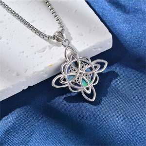 Wicca Pagan penyihir kalung simpul dengan ibu dari mutiara 316l baja tahan karat Pvd 18k berlapis perhiasan emas kalung simpul <span class=keywords><strong>Celtic</strong></span> - Product Image 5