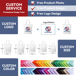 HANSUN, оптовая продажа, индивидуальные сумки из переработанного хлопка, холщовые сумки, многоразовые Пустые женские сумки для покупок с напечатанным логотипом - Product Image 5