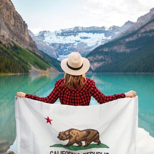 Bandera de <span class=keywords><strong>California</strong></span> Republica, 210D Nylon Impermeable, 3x5 Pies, Bordado Resistente de Oso y Estrella, 4 Hileras de Costuras, Extremos Reforzados - Product Image 4